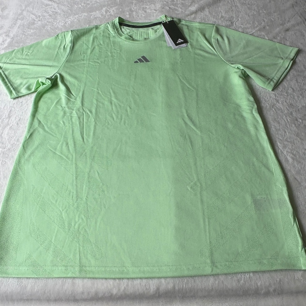 Adidas HIIT Airchill Training Tee Shirt Mens XL Slim Fit Green Activewear